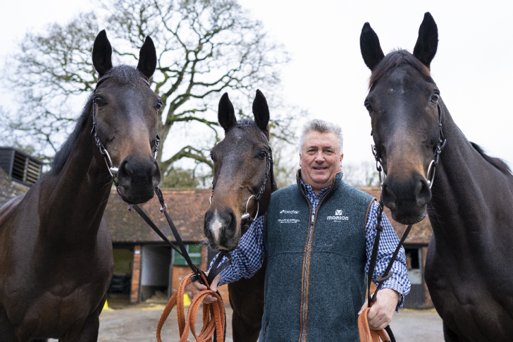 Paul Nicholls with horses